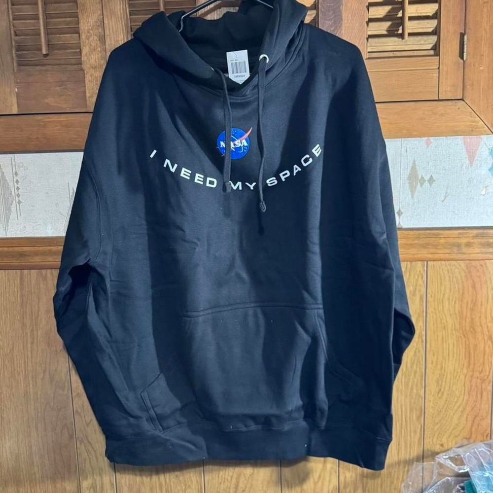 Black NASA hoodie I need my space Size XL NWT‎